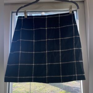 Madewell Black and White Plaid Mini Skirt